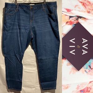 AVA & VIV Women’s Size 22W Denim Jeans Skinny Fit